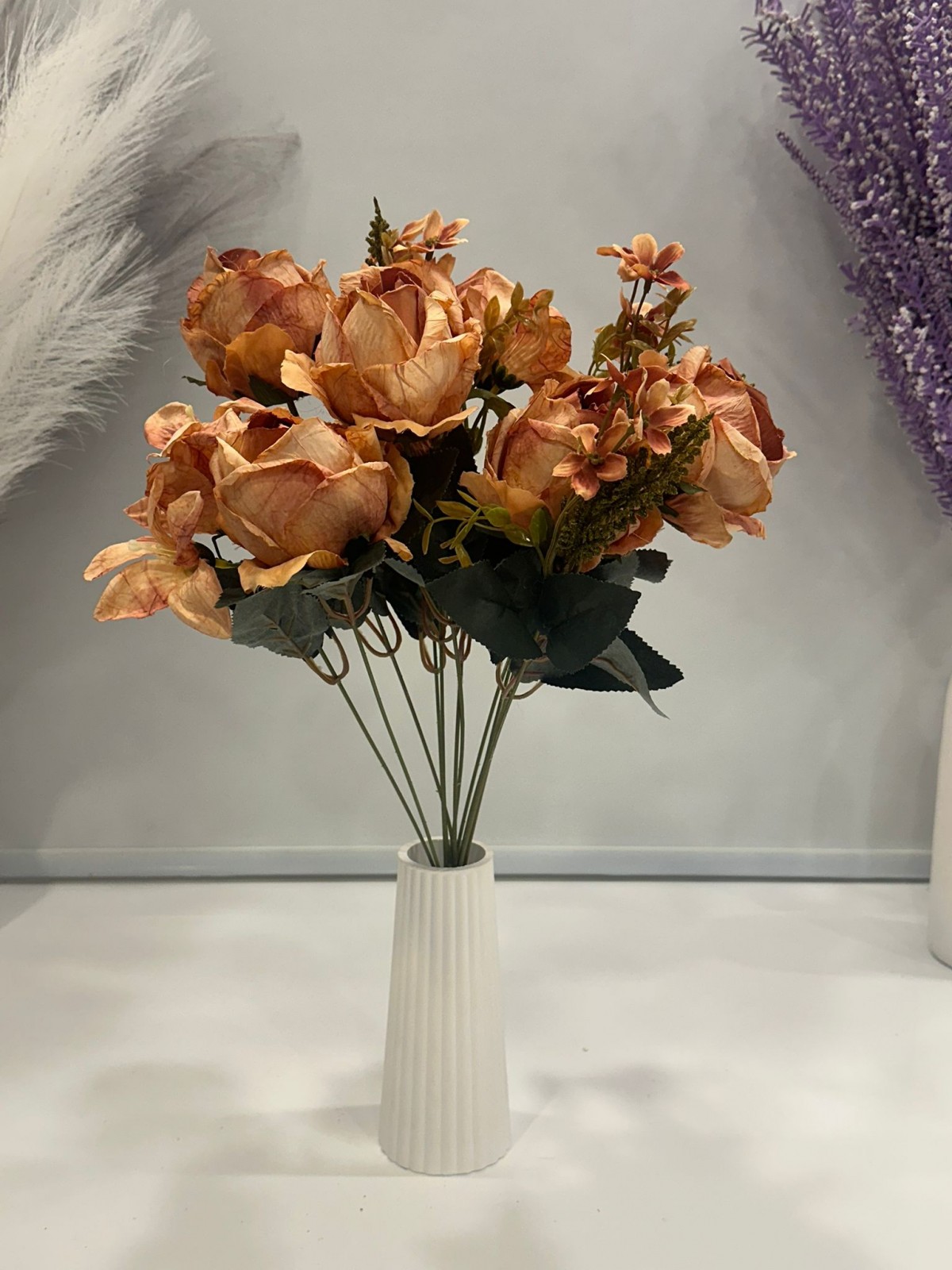 12'DALLI SOĞANKABUĞU TOMRUKLU GÜL DEMETİ YAPAY 1.Cİ KALİTE 50CM BOY