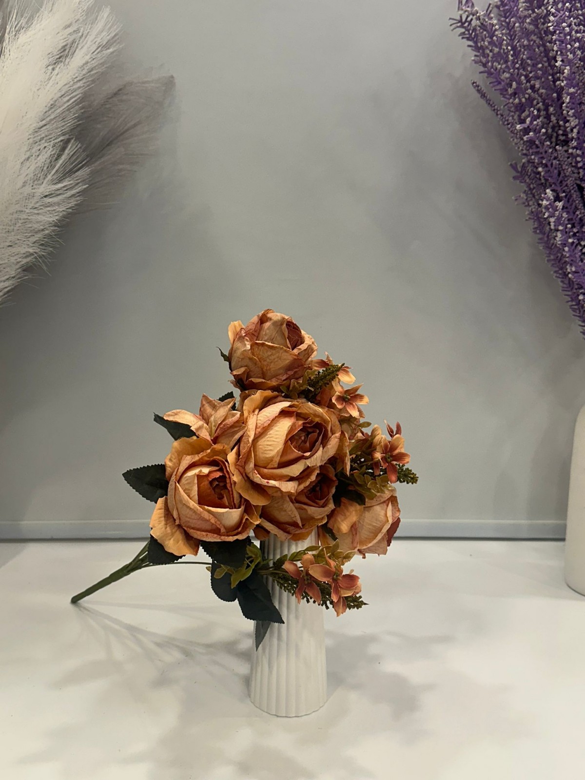 12'DALLI SOĞANKABUĞU TOMRUKLU GÜL DEMETİ YAPAY 1.Cİ KALİTE 50CM BOY