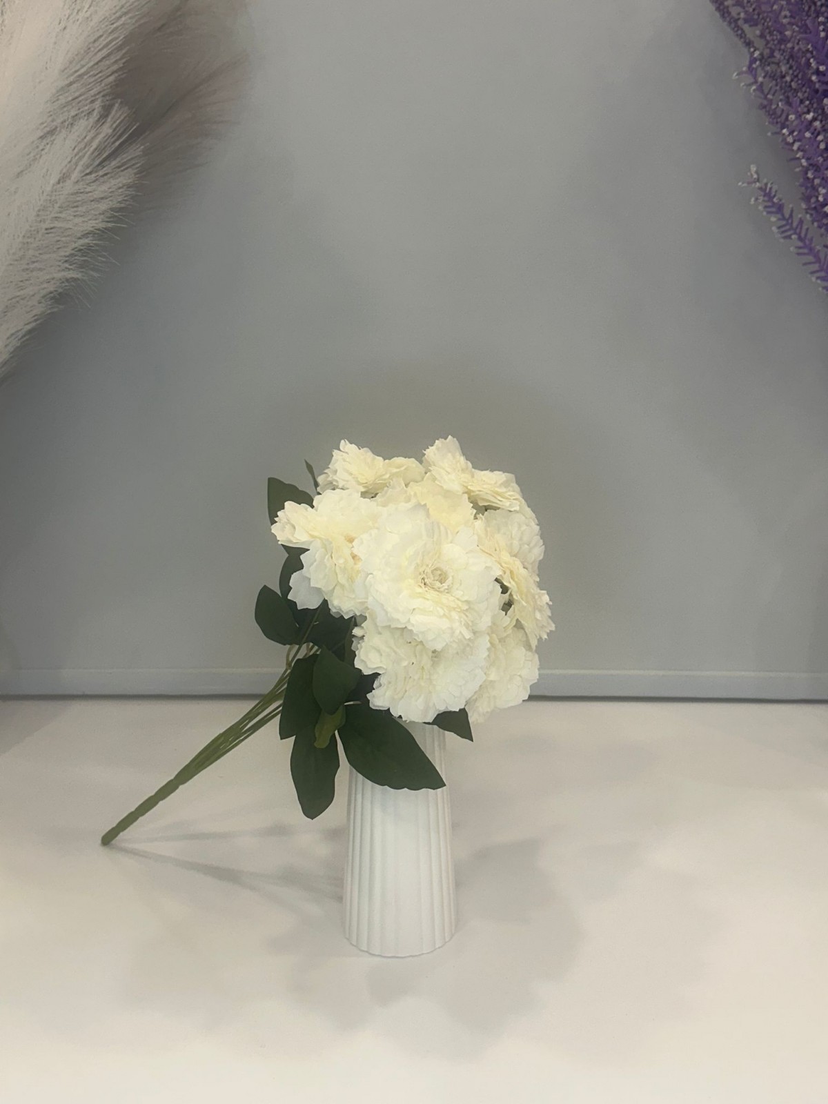 BEYAZ KASIM PATI YAPAY 9 DAL, BOY 40 CM BEYAZ KASIM PATI YAPAY 9 DAL, BOY 40 CM