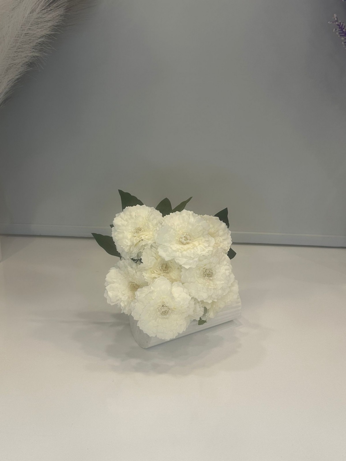 BEYAZ KASIM PATI YAPAY 9 DAL, BOY 40 CM BEYAZ KASIM PATI YAPAY 9 DAL, BOY 40 CM