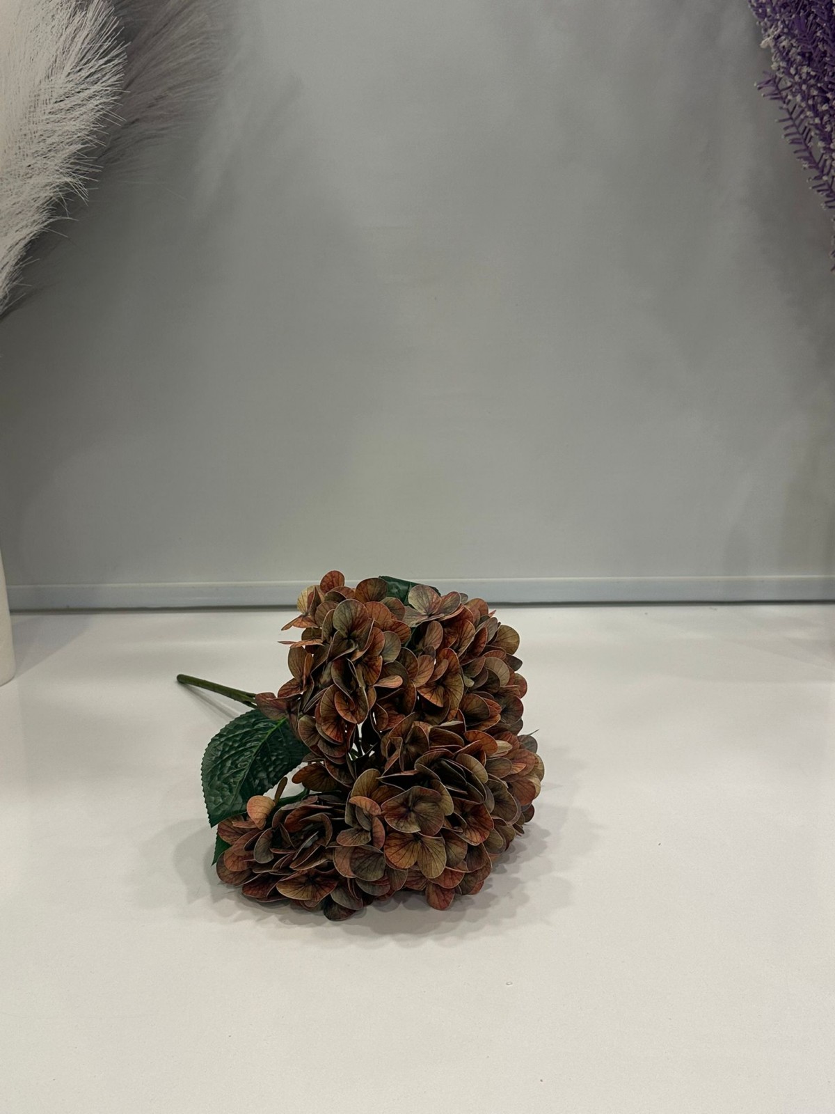 EBRULİ KAHVE ISLAK ORTANCA YAPAY 5 DALLI, BOY 45 CM