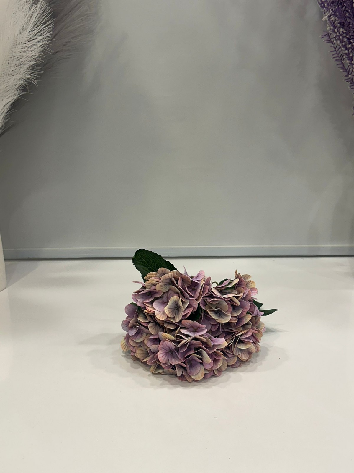 EBRULİ LİLA  ISLAK ORTANCA YAPAY 5 DALLI, BOY 45 CM