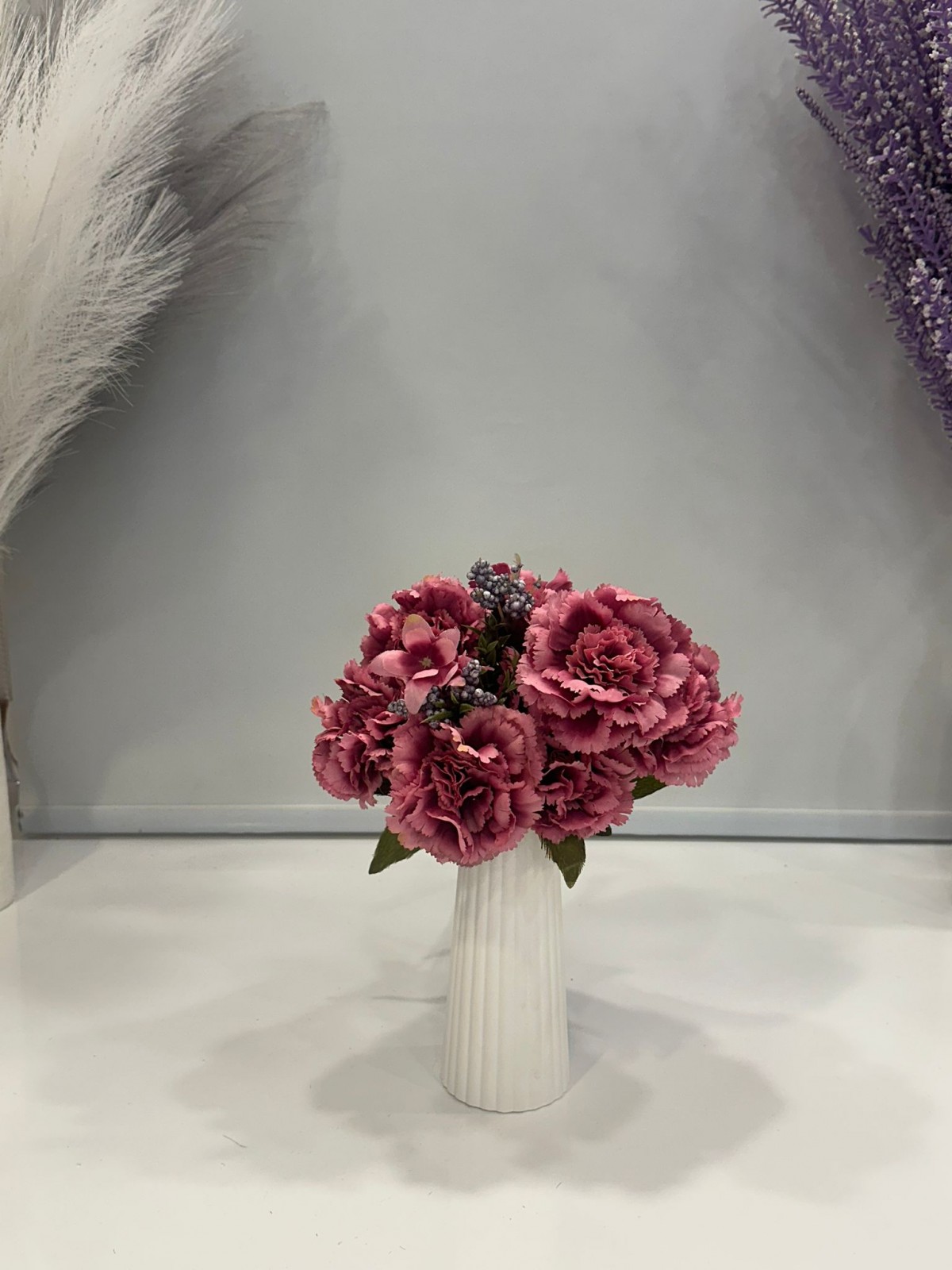 FUŞYA KARANFİL YAPAY 11 DALLI , BOY 50 CM