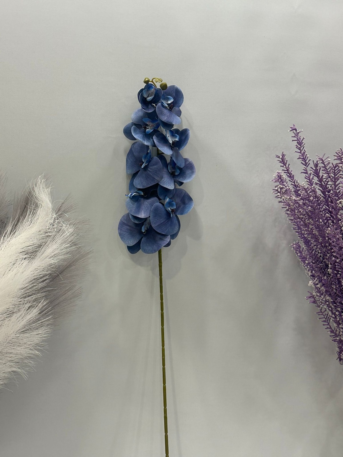 ISLAK DOKULU MOR ORKİDE YAPAY 9 KAFALI 1 METRE UZUNLUK