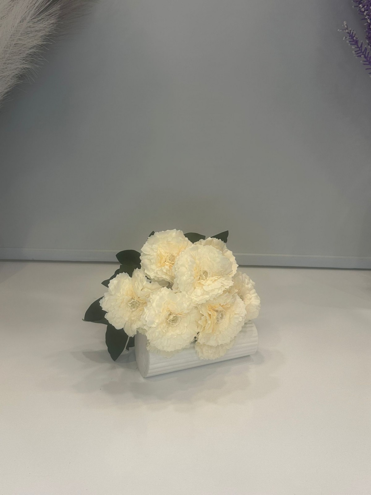 KREM KASIM PATI YAPAY 9 DAL, BOY 40 CM