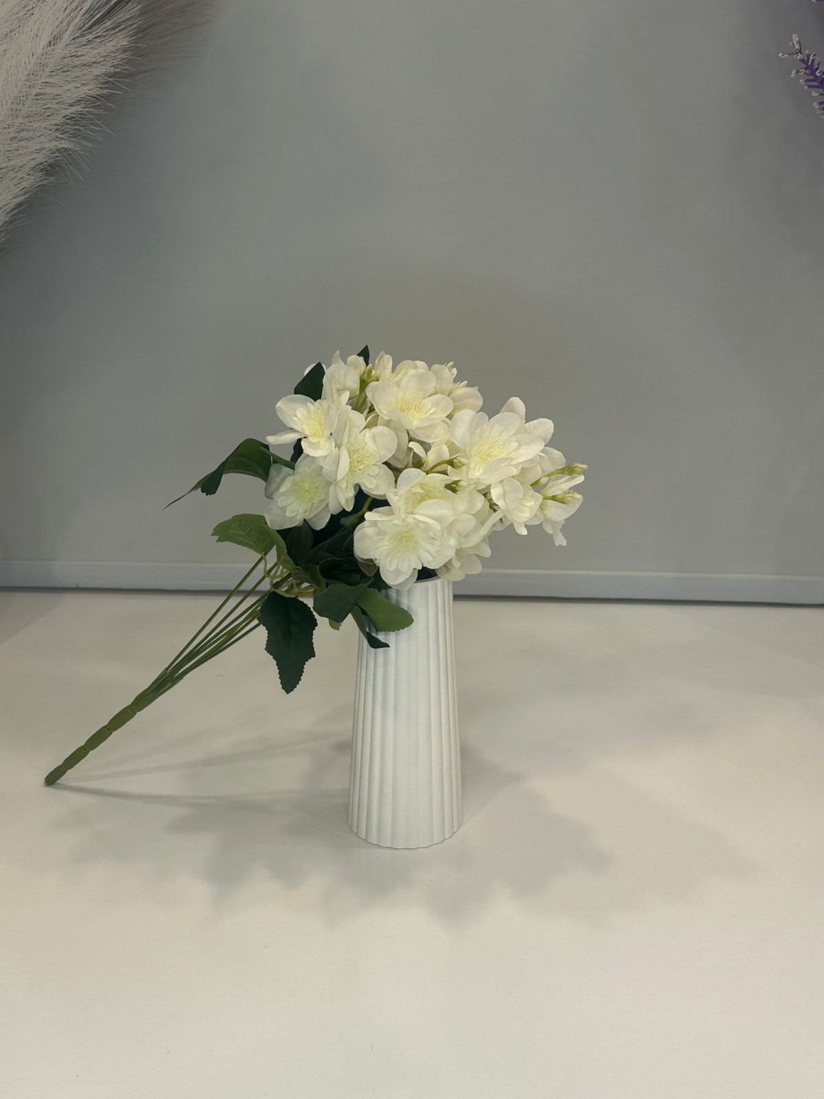 KREM YASEMİN ÇİÇEĞİ YAPAY 7 DAL , BOY 45 CM