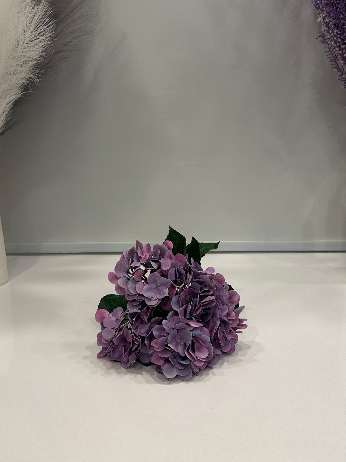 LİLA ISLAK ORTANCA YAPAY 5 DALLI, BOY 45 CM