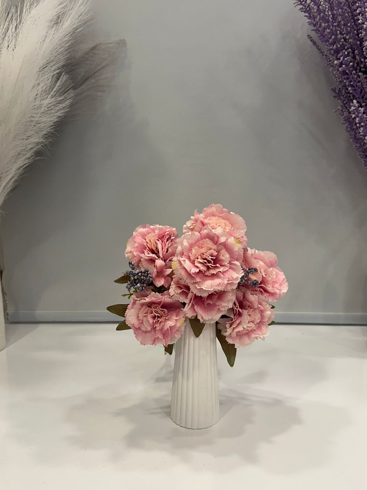 PEMBE KARANFİL YAPAY 11 DALLI , BOY 50 CM