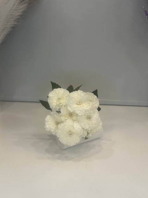 BEYAZ KASIM PATI YAPAY 9 DAL, BOY 40 CM