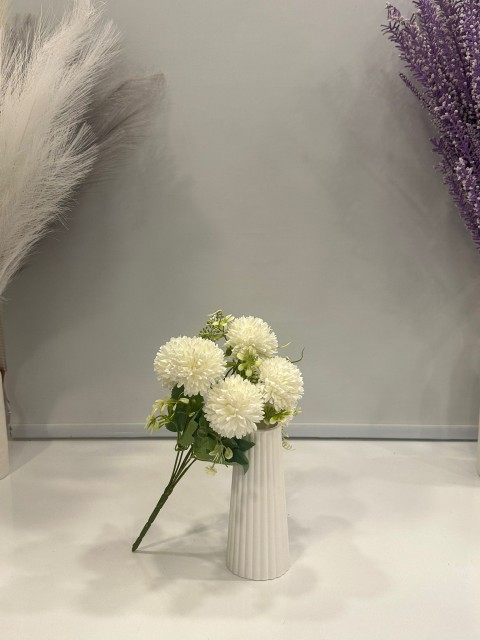 BEYAZ KRİZANTEM YAPAY 7 DALLI , BOY 35 CM