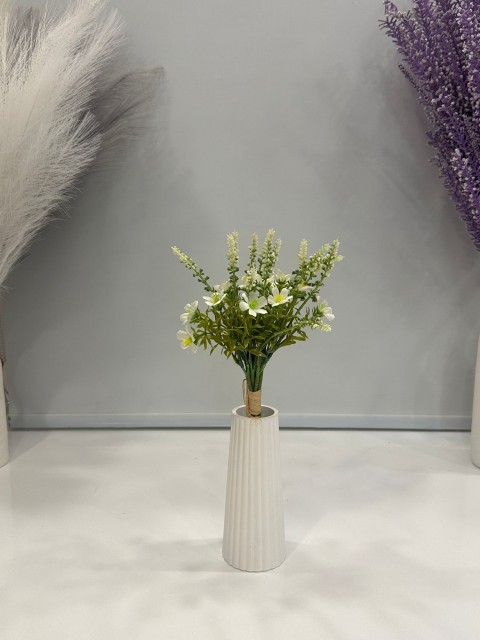 BEYAZ LAVANTA YAPAY 7 DALLI , BOY 37 CM