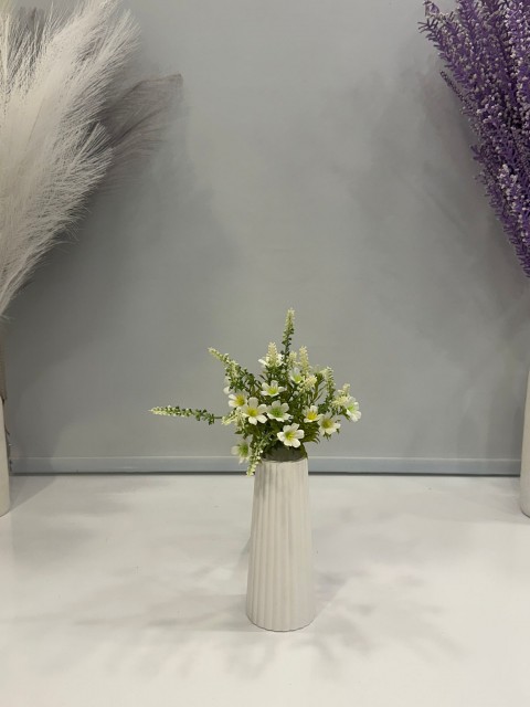 BEYAZ LAVANTA YAPAY 7 DALLI , BOY 37 CM