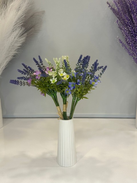 BEYAZ LAVANTA YAPAY 7 DALLI , BOY 37 CM