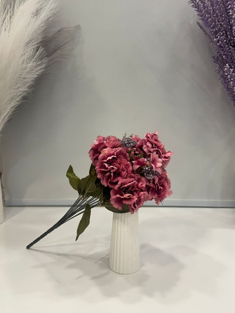 FUŞYA KARANFİL YAPAY 11 DALLI , BOY 50 CM