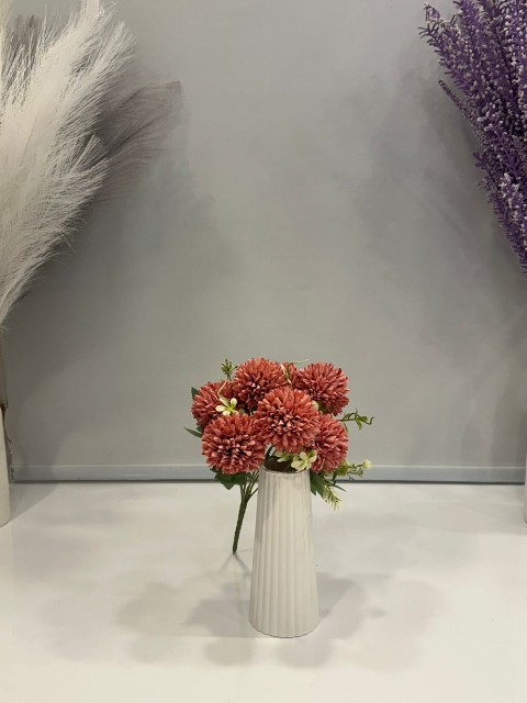 KİREMİT KRİZANTEM YAPAY 7 DALLI , BOY 35 CM