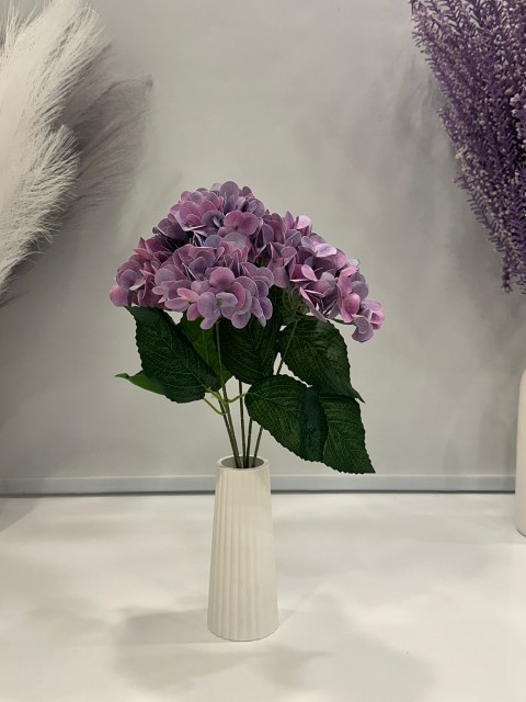 LİLA ISLAK ORTANCA YAPAY 5 DALLI, BOY 45 CM