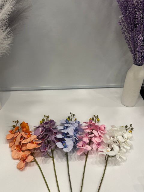 MOR ORKİDE YAPAY 8 KAFALI 75 CM BOY