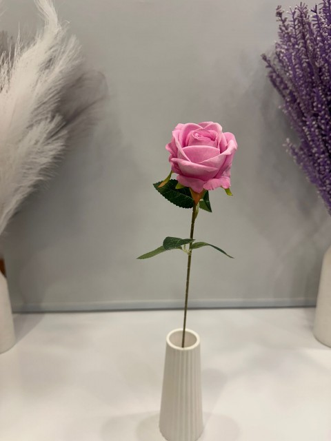 PEMBE GÜL YAPAY 1.Cİ KALİTE TEKLİ 50 CM BOY