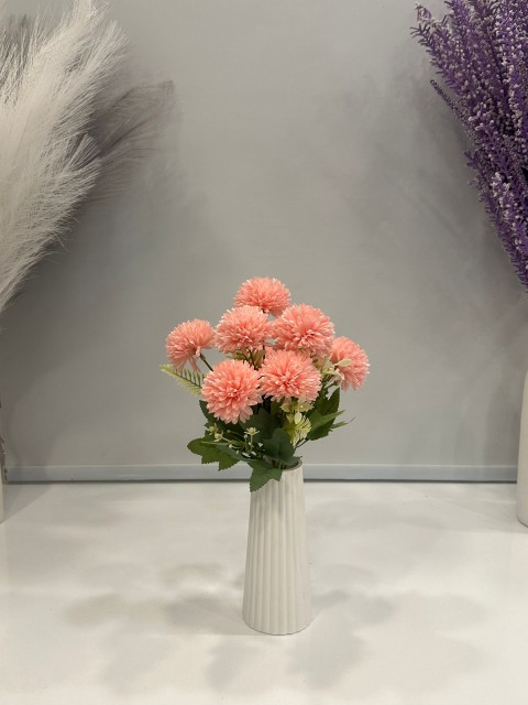 PEMBE KRİZANTEM YAPAY 7 DALLI , BOY 35 CM