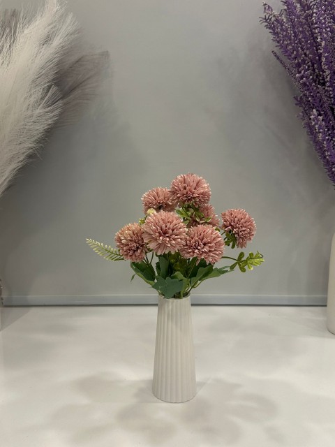 PUDRA KRİZANTEM YAPAY 7 DALLI , BOY 35 CM