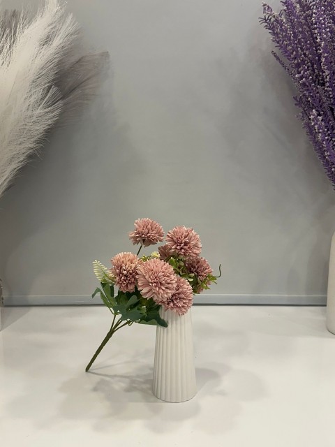 PUDRA KRİZANTEM YAPAY 7 DALLI , BOY 35 CM